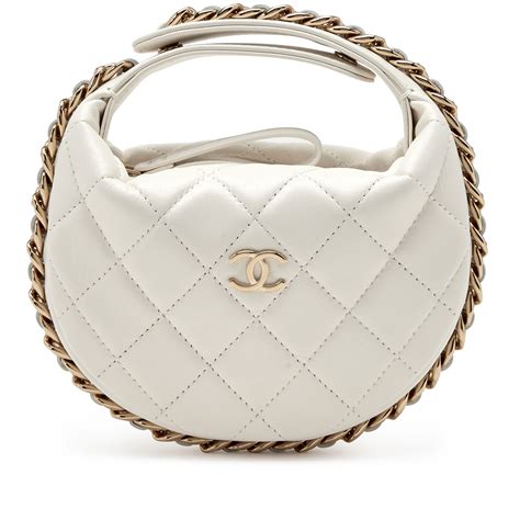 chanel white round purse|chanel white bag price.